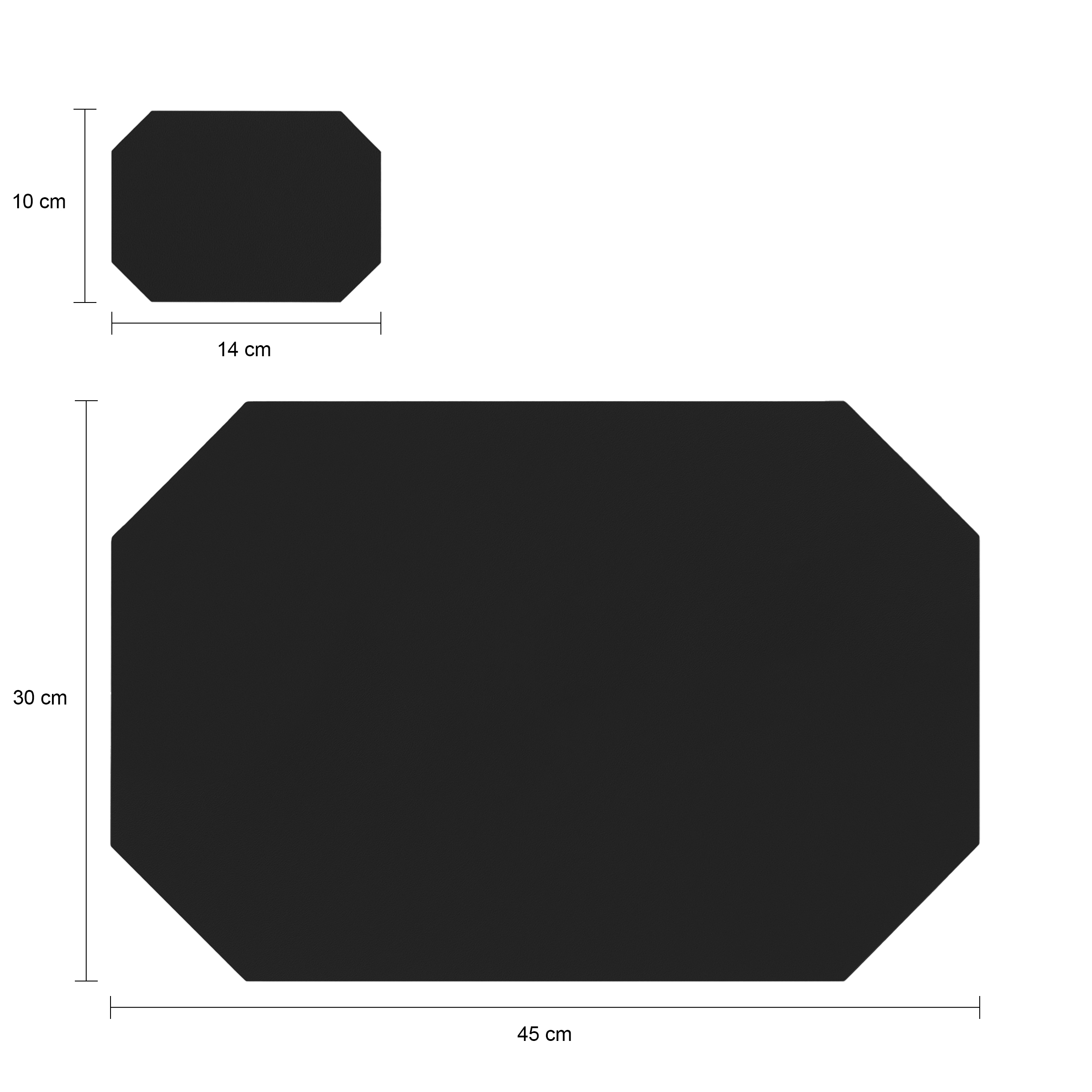 Zwarte placemat met onderzetter