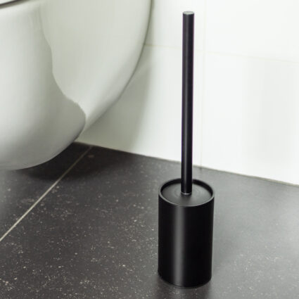 Toiletborstelhouder-rvs-plastic-zwart