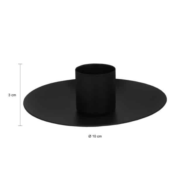 10 cm diameter zwart kandelaar