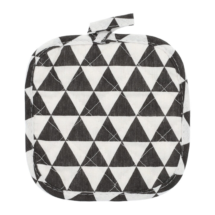 Pannenlap katoen driehoek patroon zwart met wit