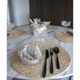 ronde jute placemats, set van vier ronde jute placemats, placemats, Jute, jute placemats, ronde ,