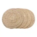 ronde jute placemats, set van vier ronde jute placemats, placemats, Jute, jute placemats, ronde ,