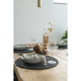 set van vier ronde jute placemats, placemats, jute placemats, jute, rond, set van vier, donkergrijs