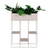 plantenbak, Plantenstandaard met 3 planken, plantenbak met 3 planken in beige, plantensteun, plantenstandaard,