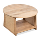 ronde salontafel, Salontafel, rotan, FSC gecertificeerd mangohout, salontafel rotan