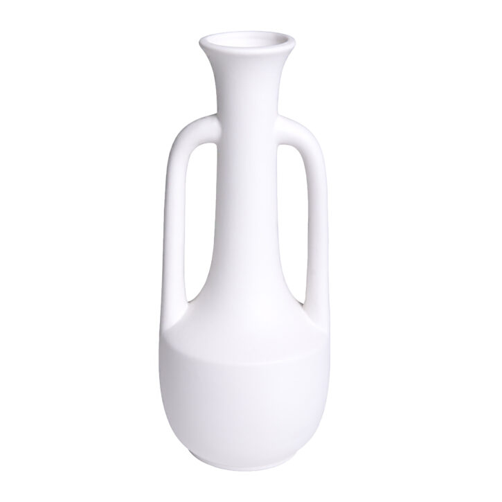 Vaas met handvatten - 26 cm - Keramiek - Wit