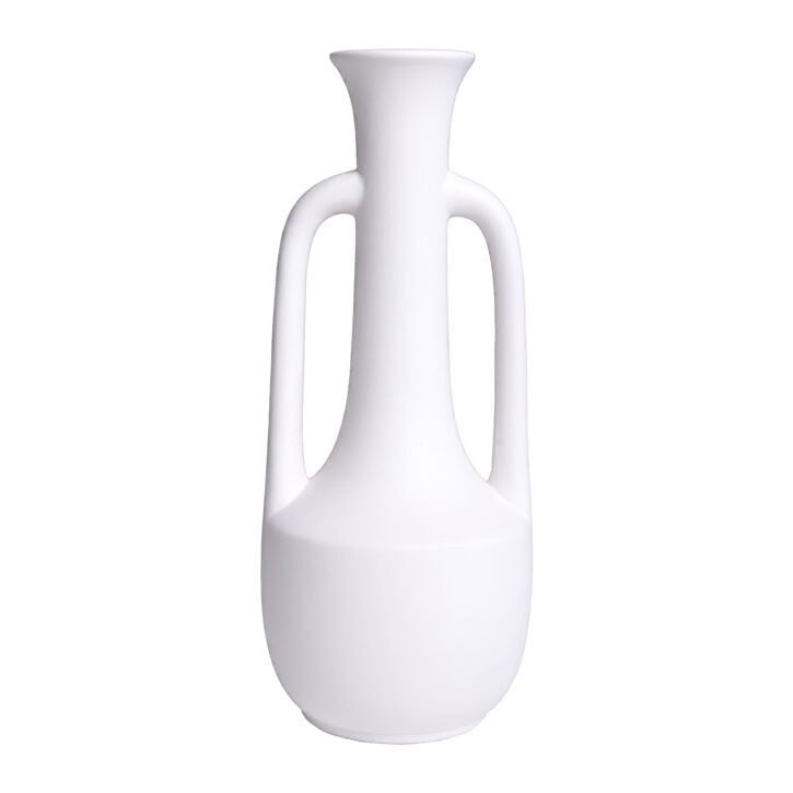 Vaas met handvatten - 26 cm - Keramiek - Wit