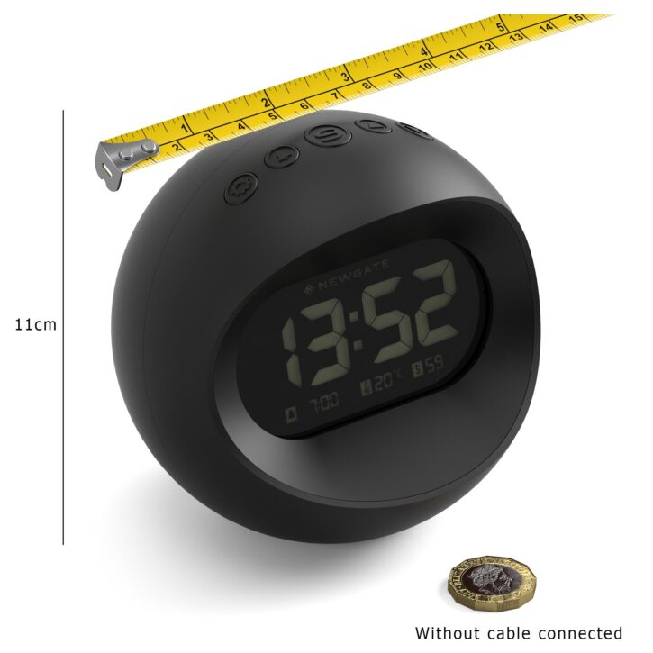 Digital Centre of the Earth Alarm Clock | Black with Black LCD Display - Dim