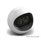 Digital Centre of the Earth Alarm Clock | White with Black LCD Display - without cable cneected