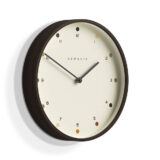 Modern Dark Plwood Wall Clock - Dot Dial - Newgate Mr Clarke MRC161DPLY40 (skew)