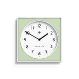 Modern Wall Clock - White Case with Colourful Neo-mint Pannel - Newgate Burger and Chips BURG261WNM