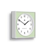 Modern Wall Clock - White Case with Colourful Neo-mint Pannel - Newgate Burger and Chips BURG261WNM - Skew