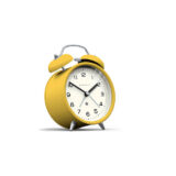 Modern Alarm Clock - Bright Colour Yellow - Silent 'No Tick' - Newgate Echo CBM134CHY (skew)