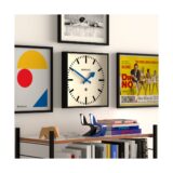 Number Five | Square Station Wall Clock | Brightly Coloured Hands - NUMFIV390KICE - Style Shot 1