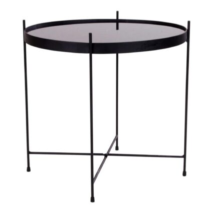 zwarte salontafel, ronde salontafel, salontafel, salontafels, salontafel rond, salontafel staal, tafel,