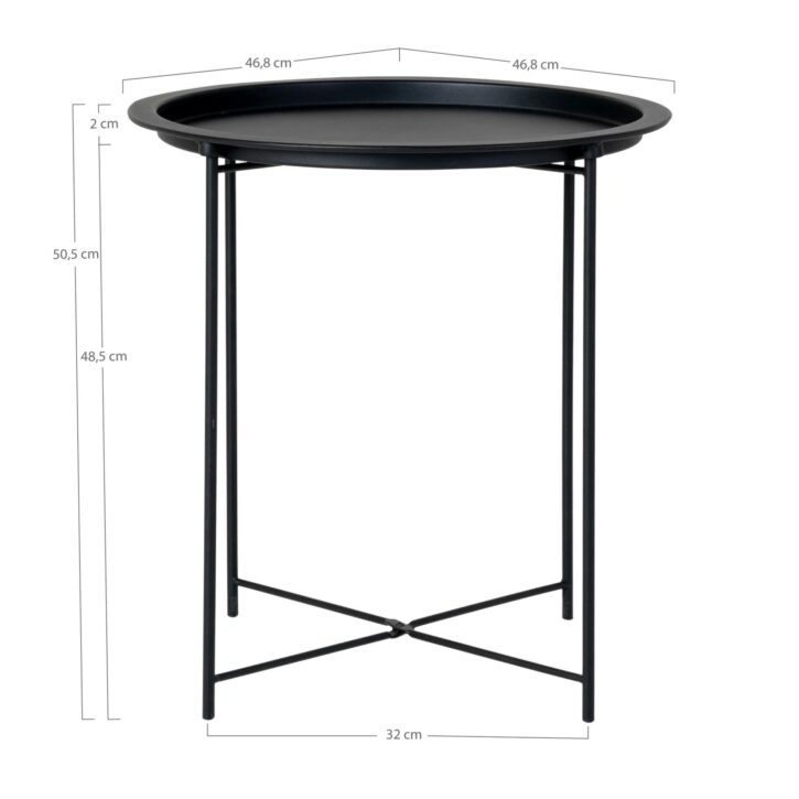 salontafel rond, ronde salontafel, zwarte salontafel, salontafel, salontafel zwart, tafel, tafeltje - afmeting