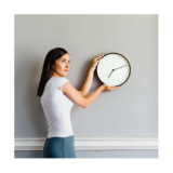 Small Minimalist Wall Clock - Modern Dark Plywood - Newgate Mr Clarke MRC160DPLY28 (lifestyle) 1 copy