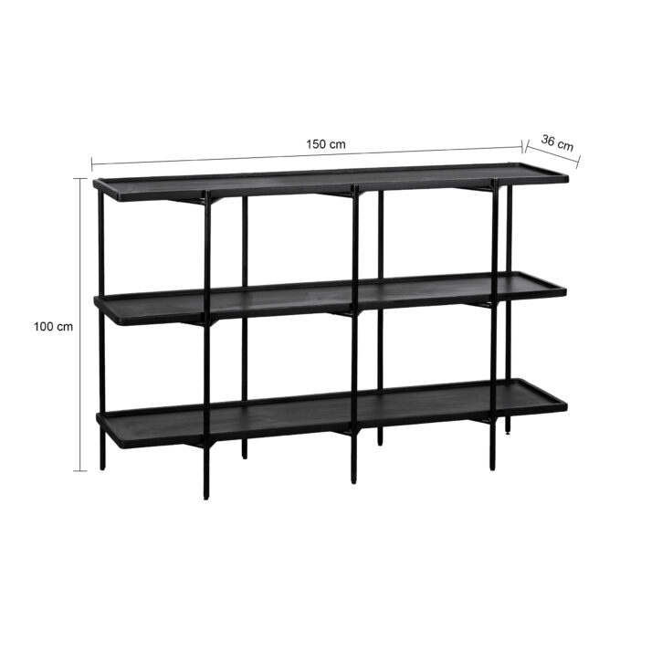 dressoir in zwart mangohout, dressoir, zwarte dressoir, - afmetingen