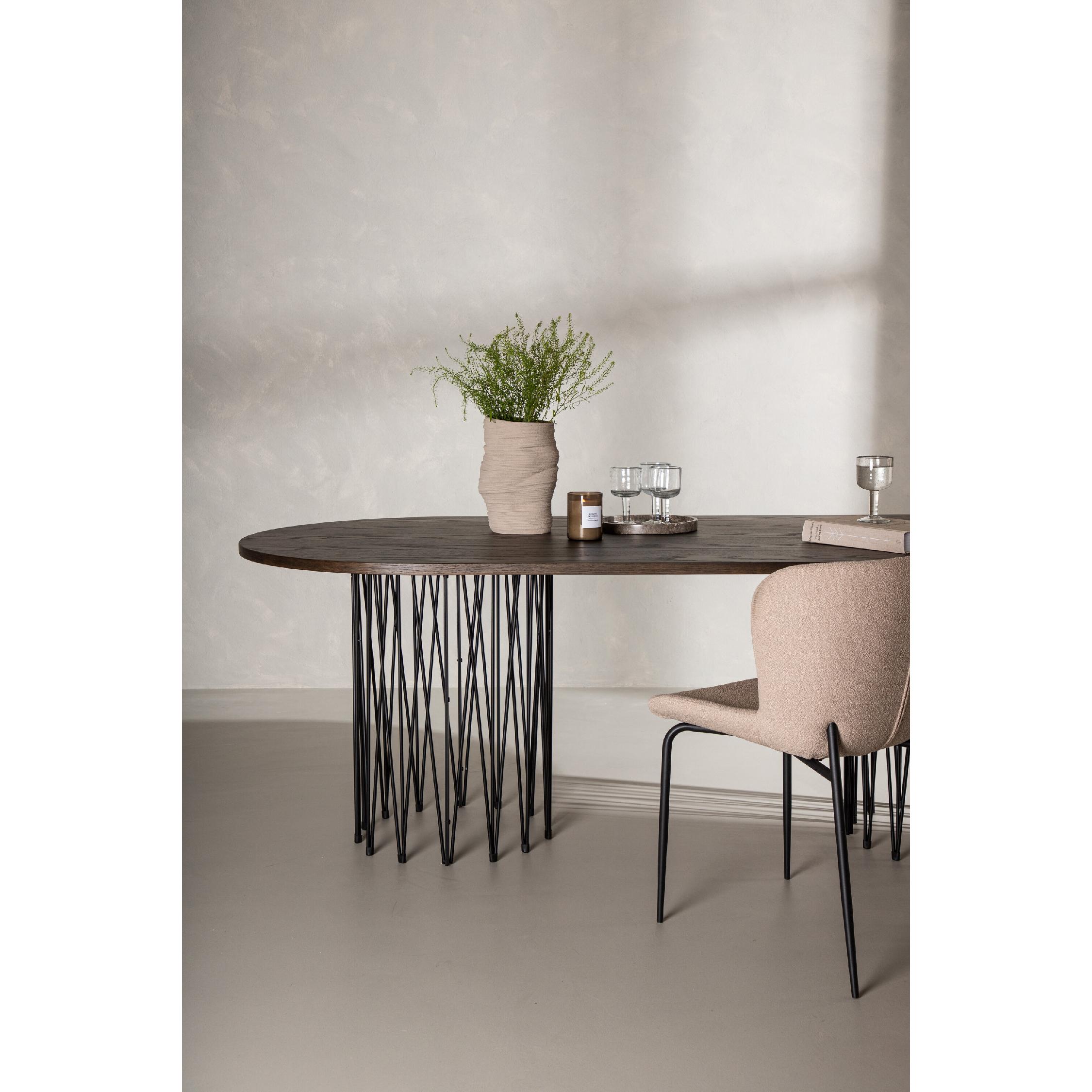 Ovale eettafel zwart mocca fineer afbeelding 15