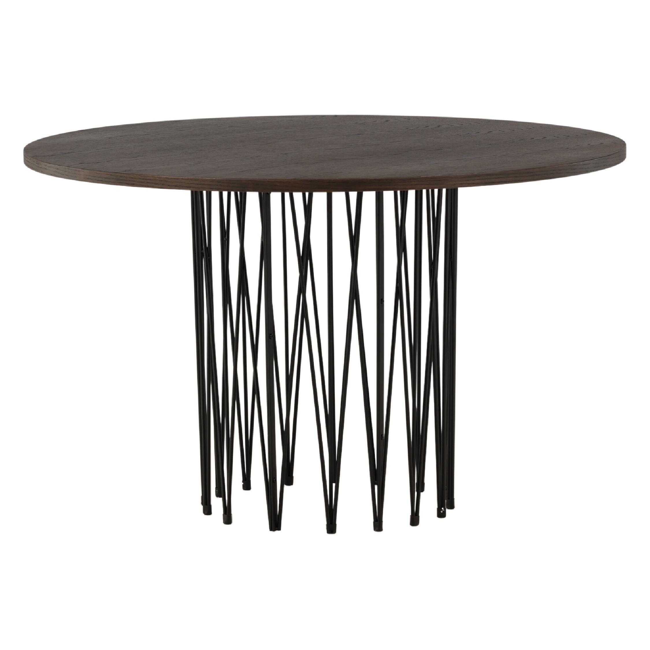 Ronde eettafel zwart mocca fineer afbeelding 10