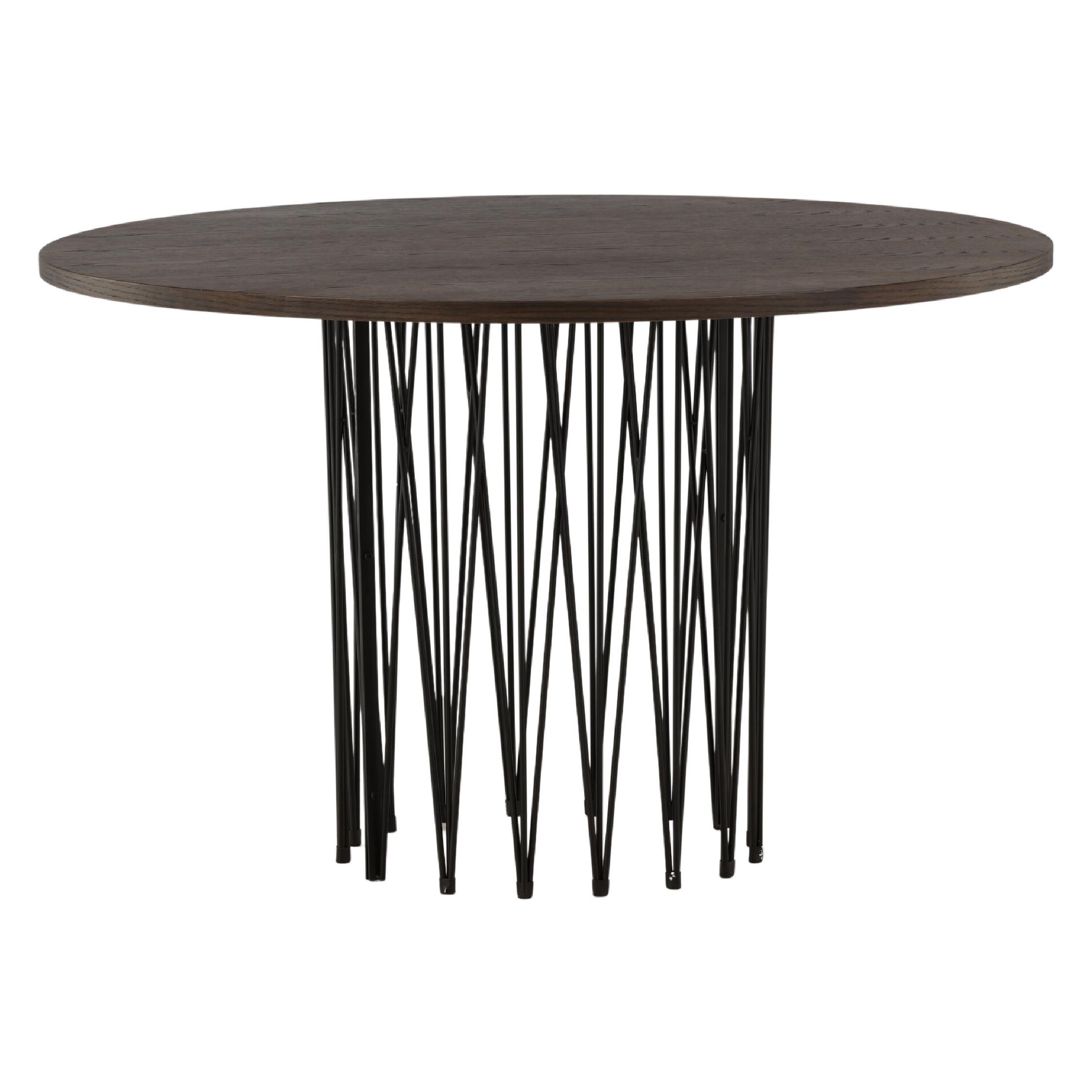 Ronde eettafel zwart mocca fineer afbeelding 11