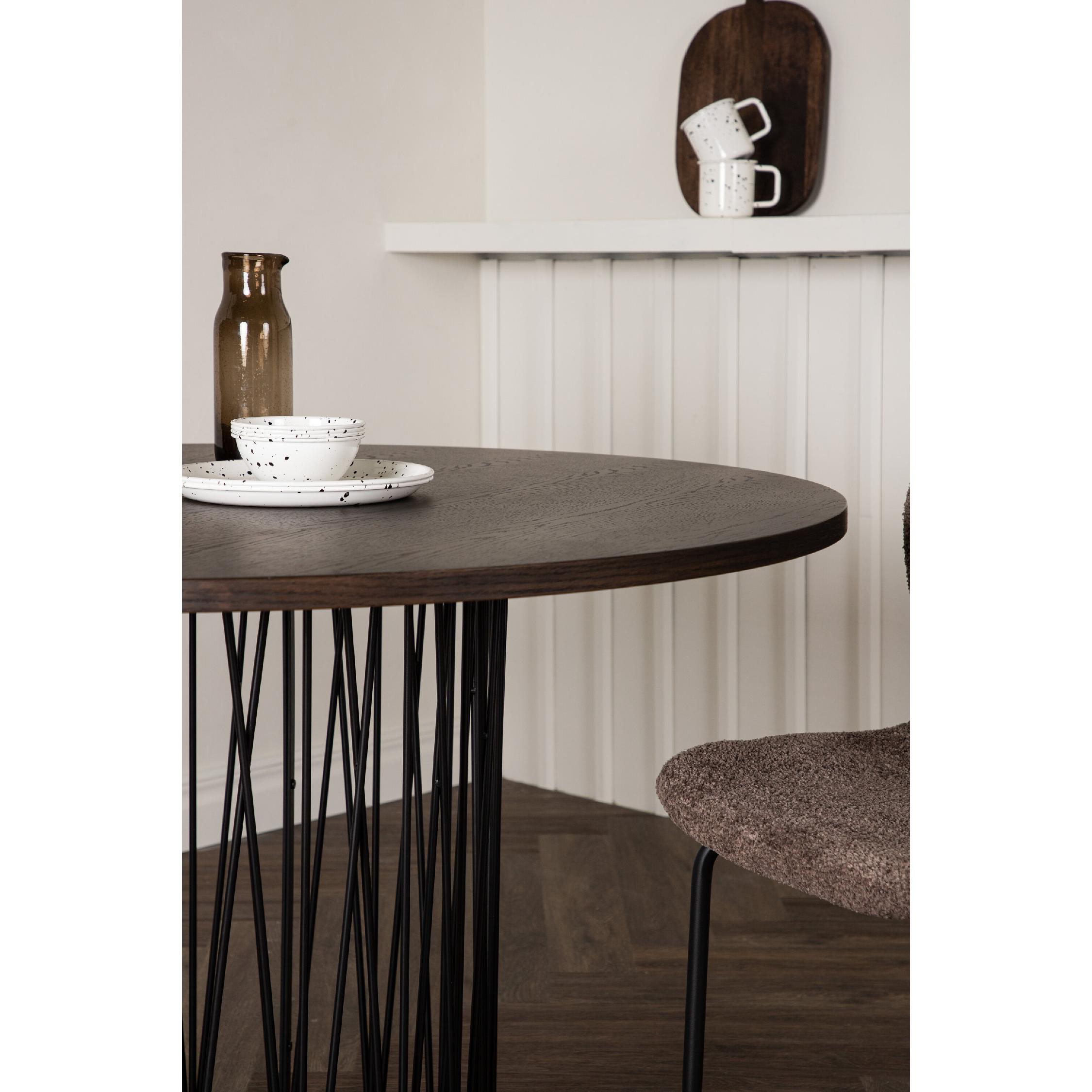 Ronde eettafel zwart mocca fineer afbeelding 14