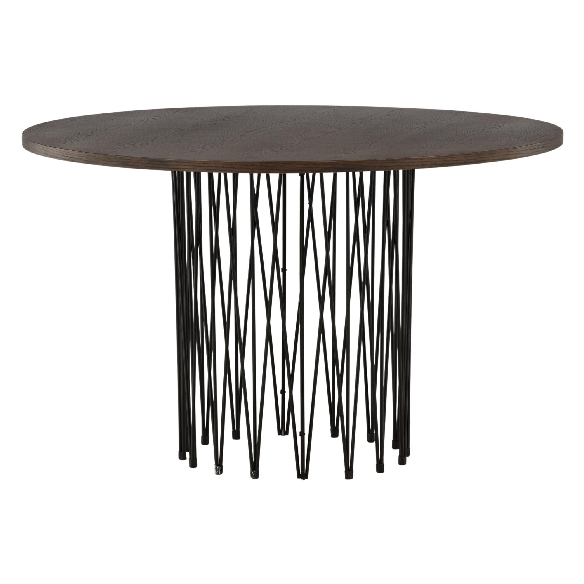 Ronde eettafel zwart mocca fineer afbeelding 3