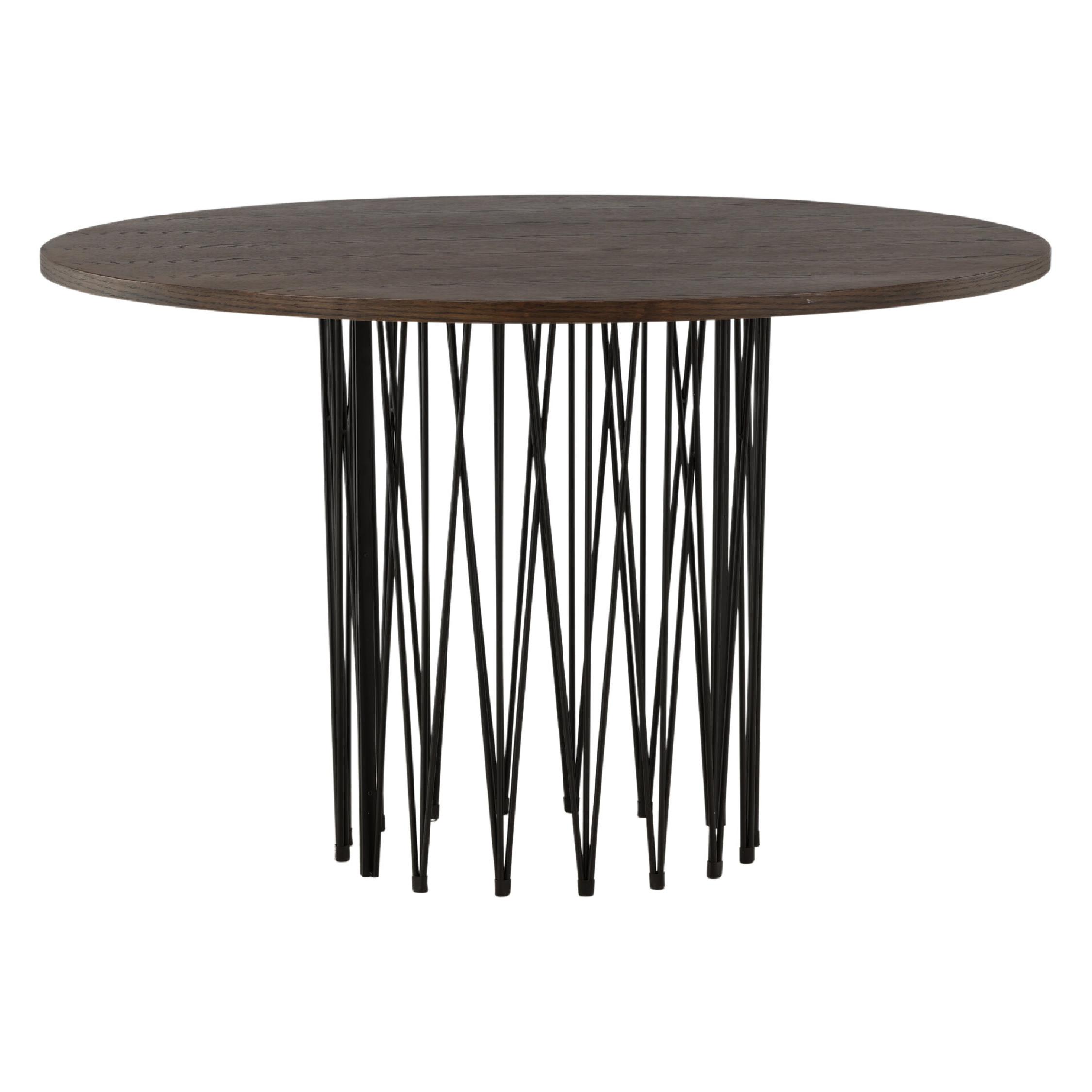 Ronde eettafel zwart mocca fineer afbeelding 5