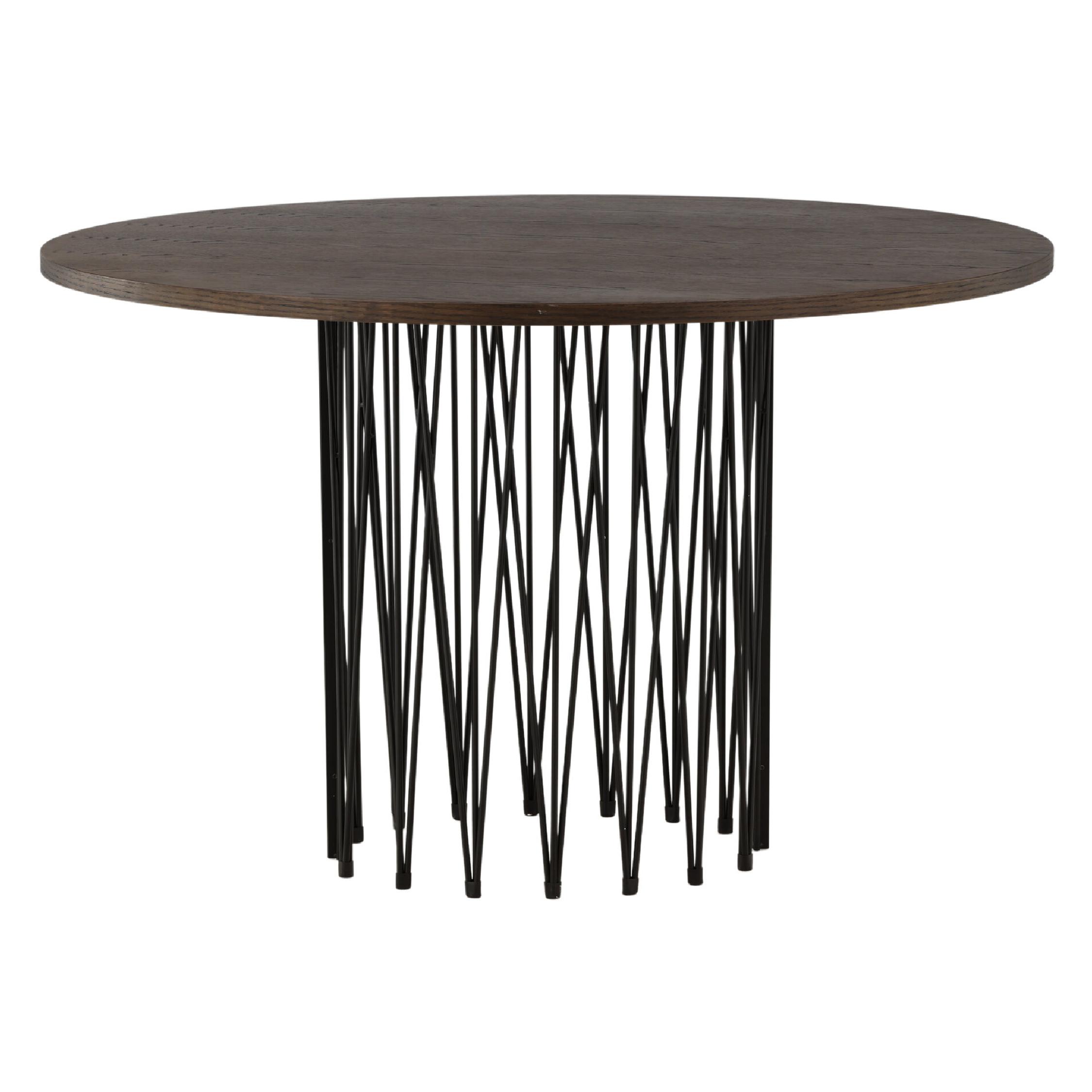 Ronde eettafel zwart mocca fineer afbeelding 6