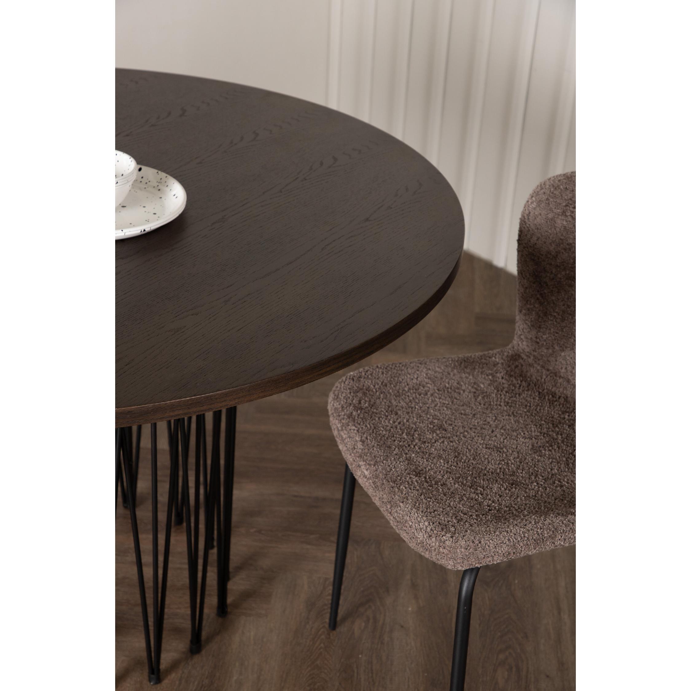 Ronde eettafel zwart mocca fineer afbeelding 16