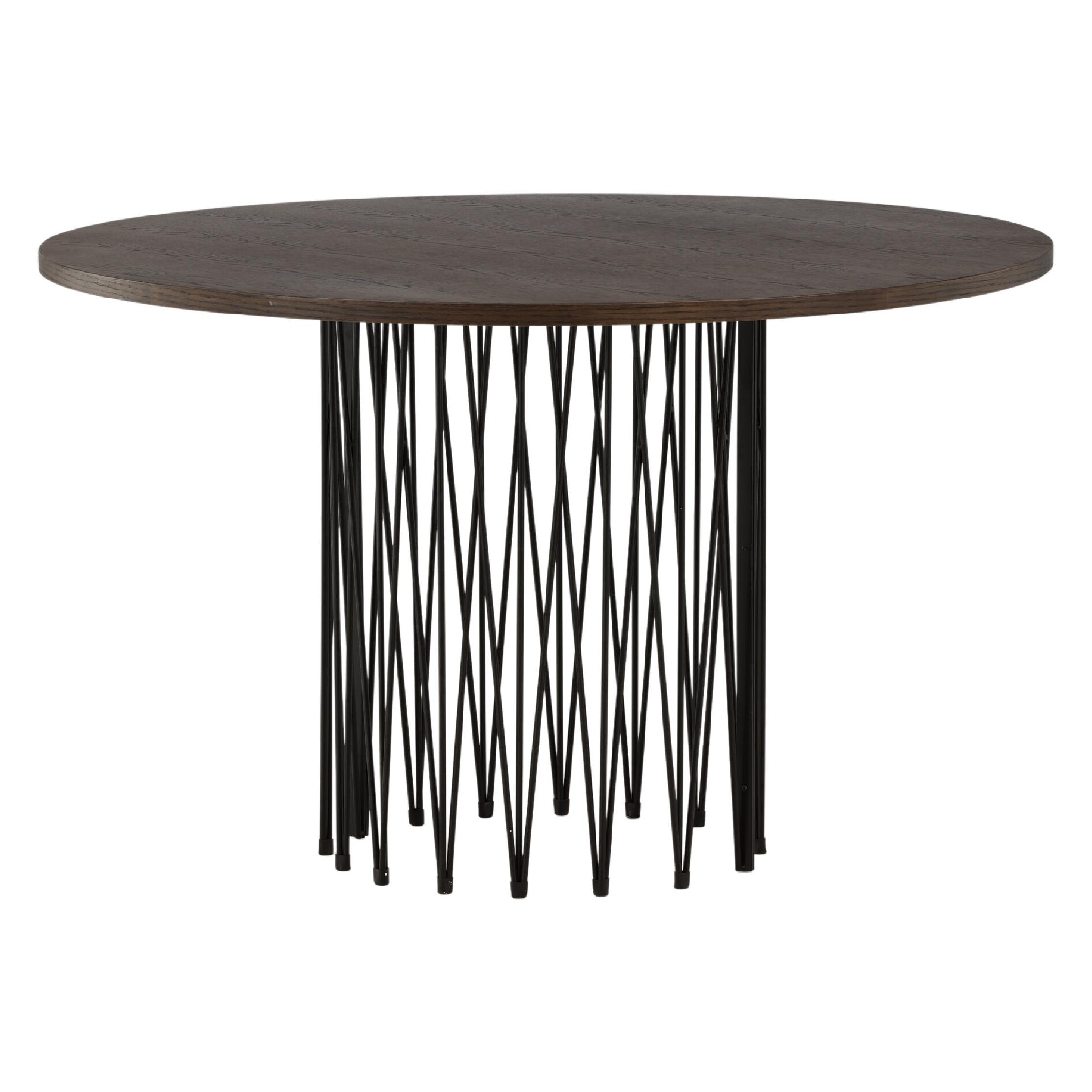 Ronde eettafel zwart mocca fineer afbeelding 7