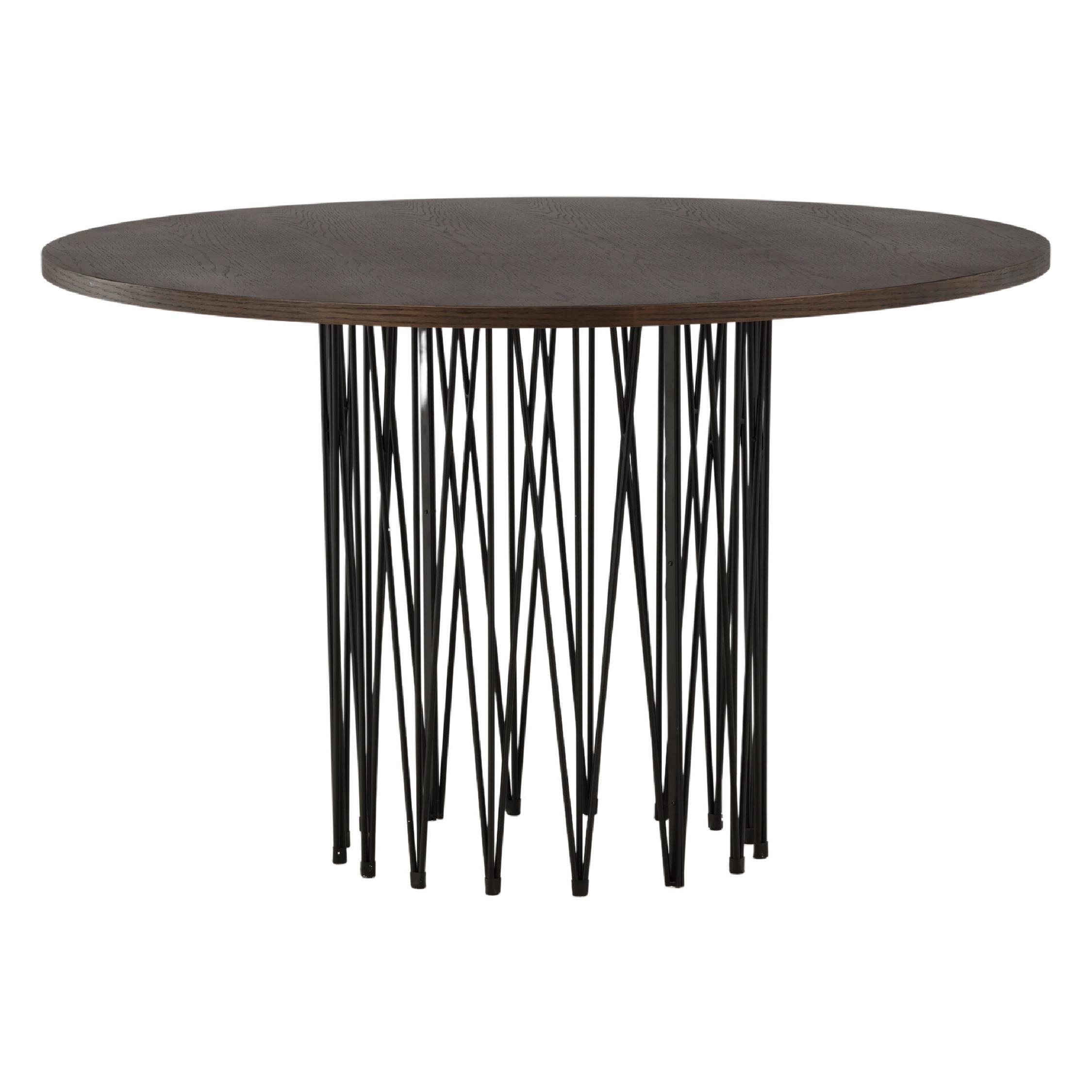 Ronde eettafel zwart mocca fineer afbeelding 8