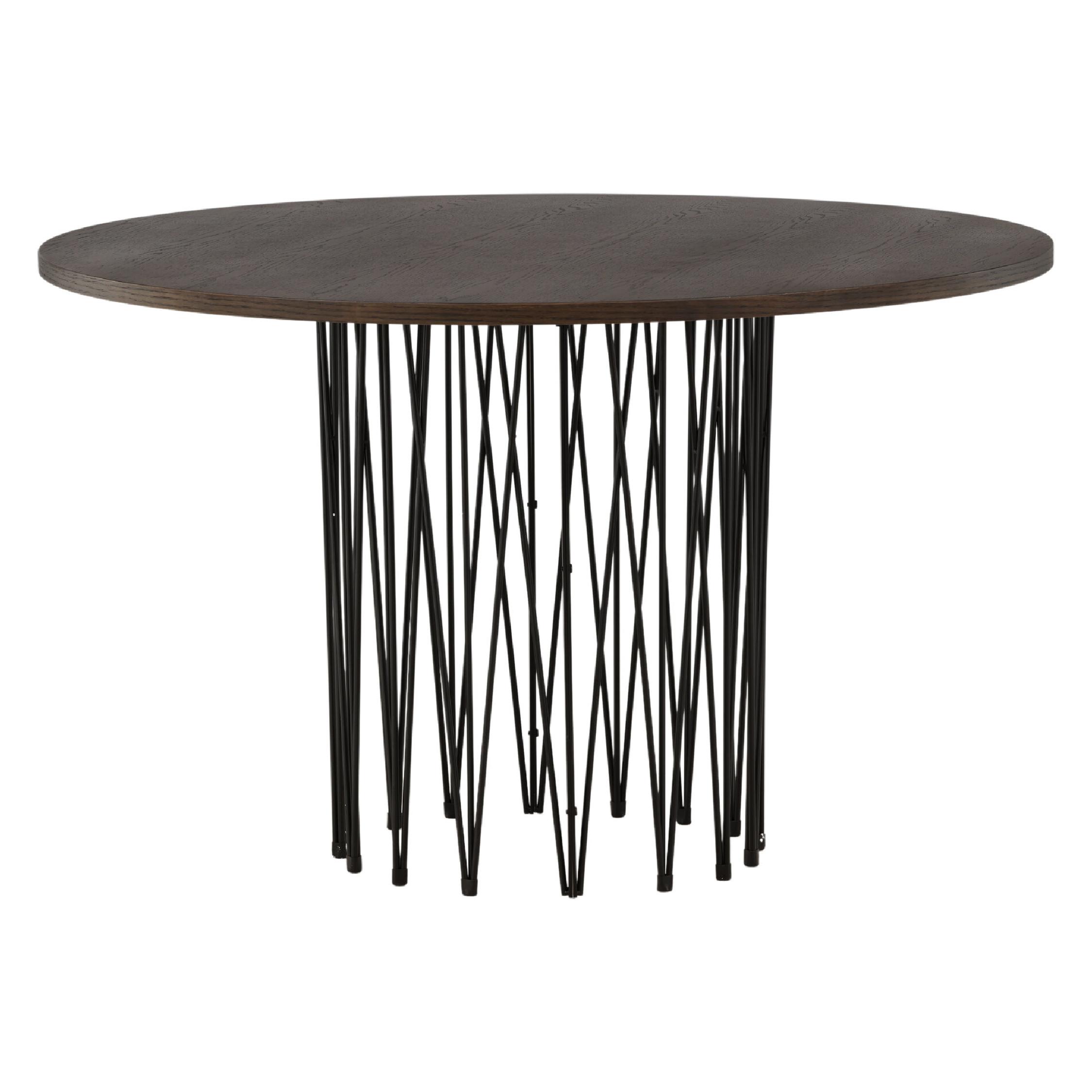 Ronde eettafel zwart mocca fineer afbeelding 9