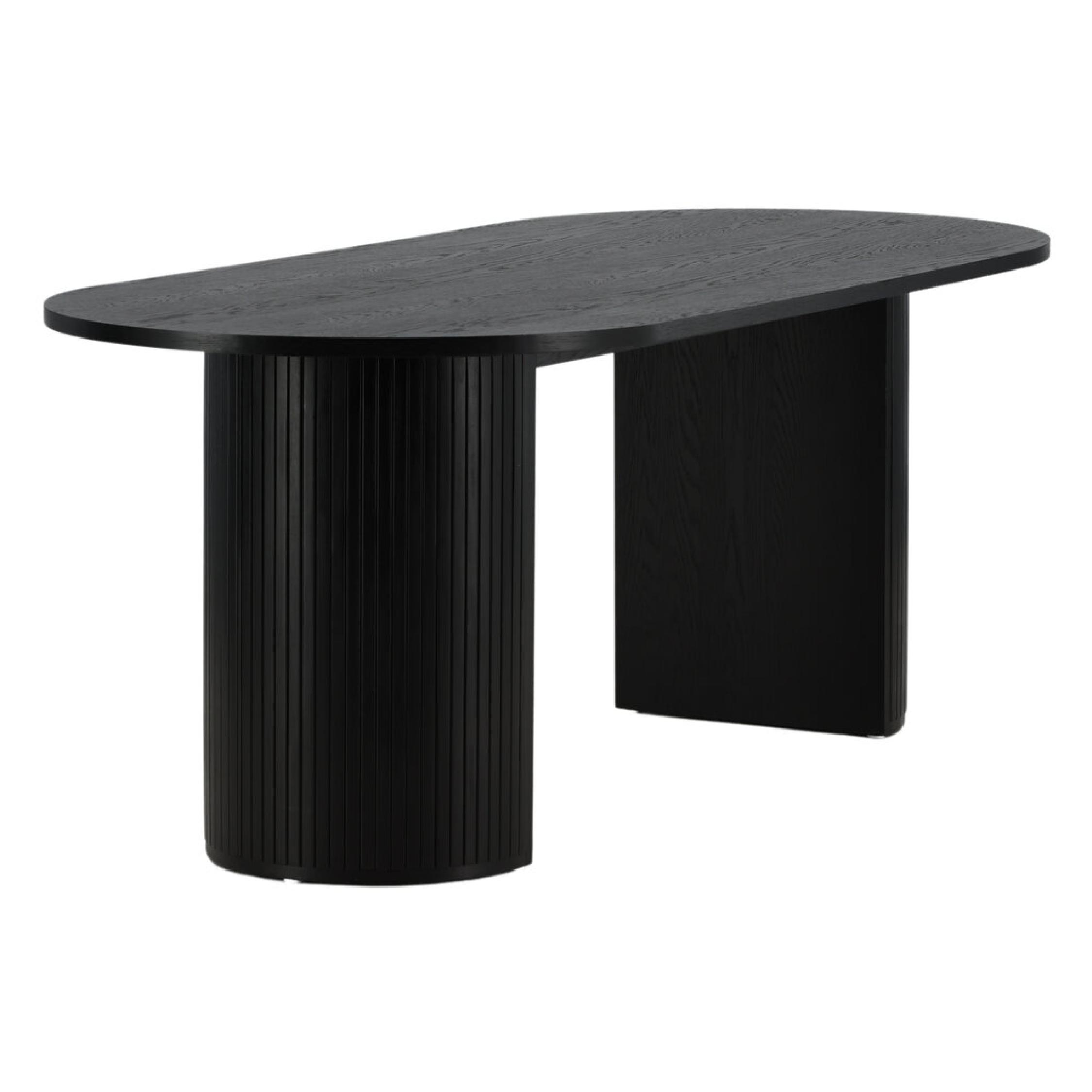 Ovale zwarte eettafel moderne stijl afbeelding 11