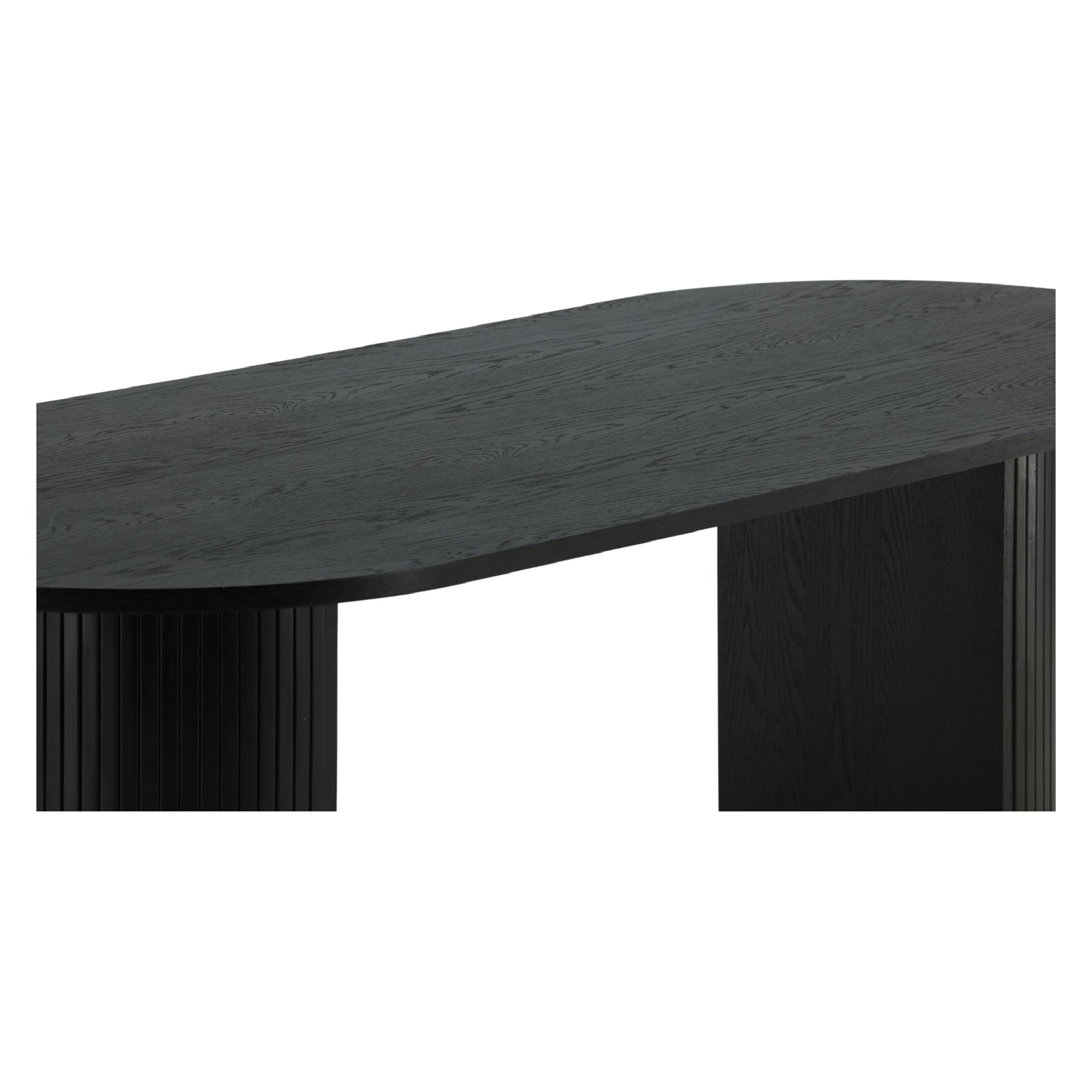 Ovale zwarte eettafel moderne stijl afbeelding 13