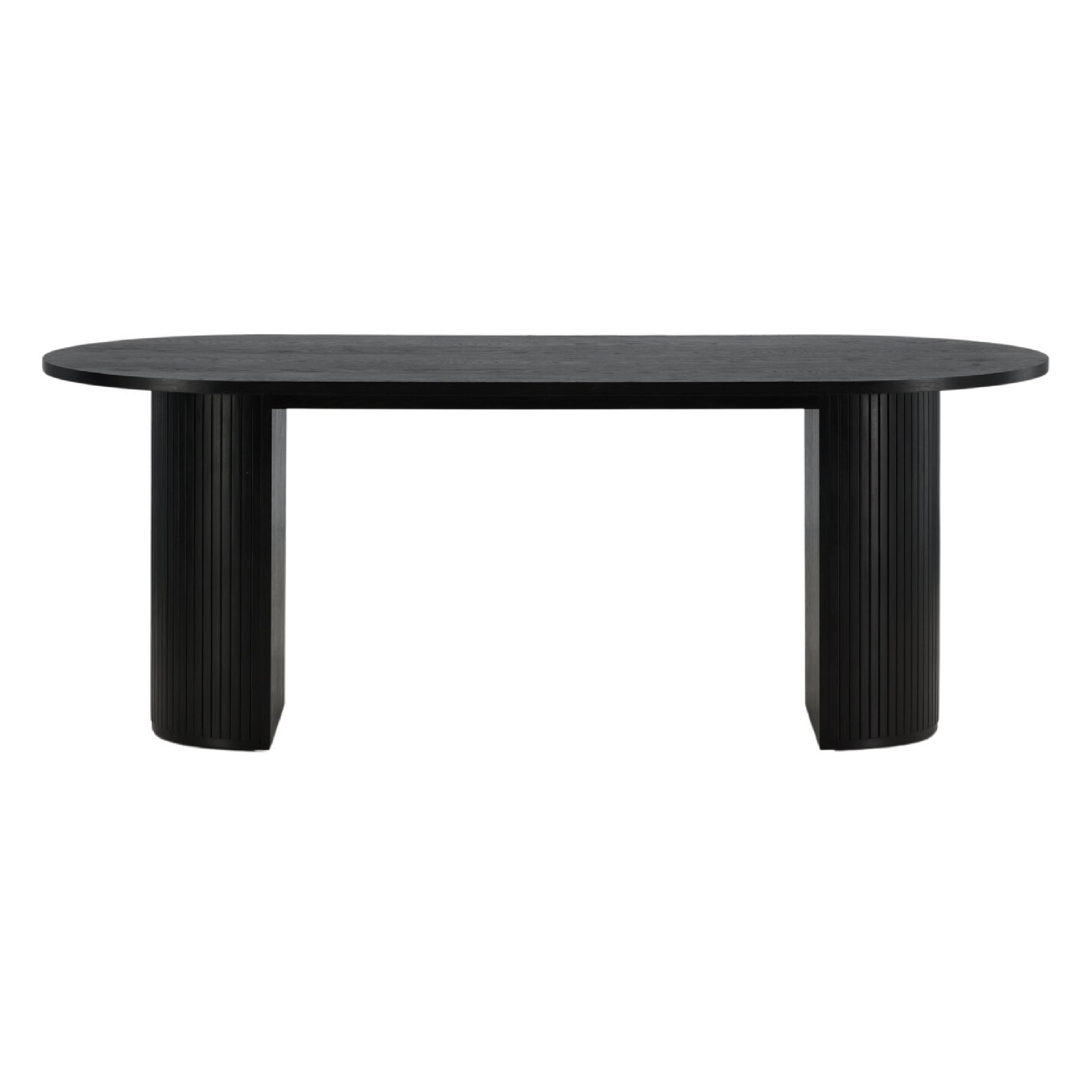 Ovale zwarte eettafel moderne stijl afbeelding 1