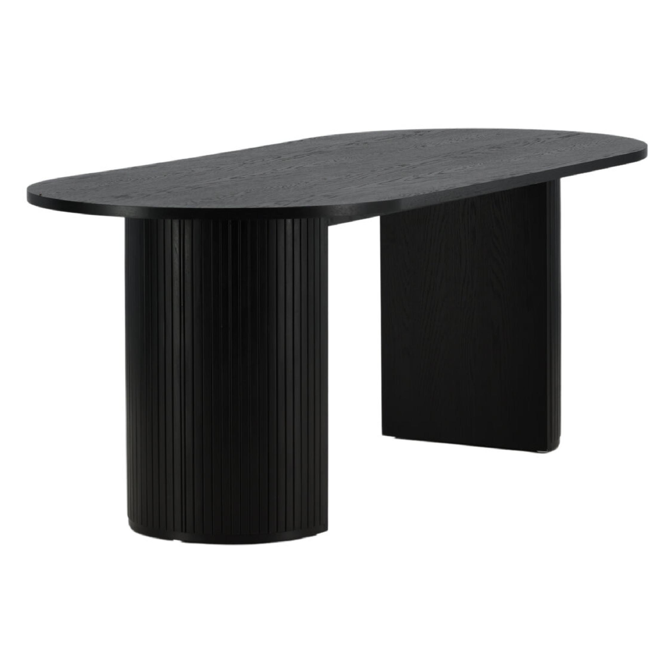 Ovale zwarte eettafel moderne stijl afbeelding 5