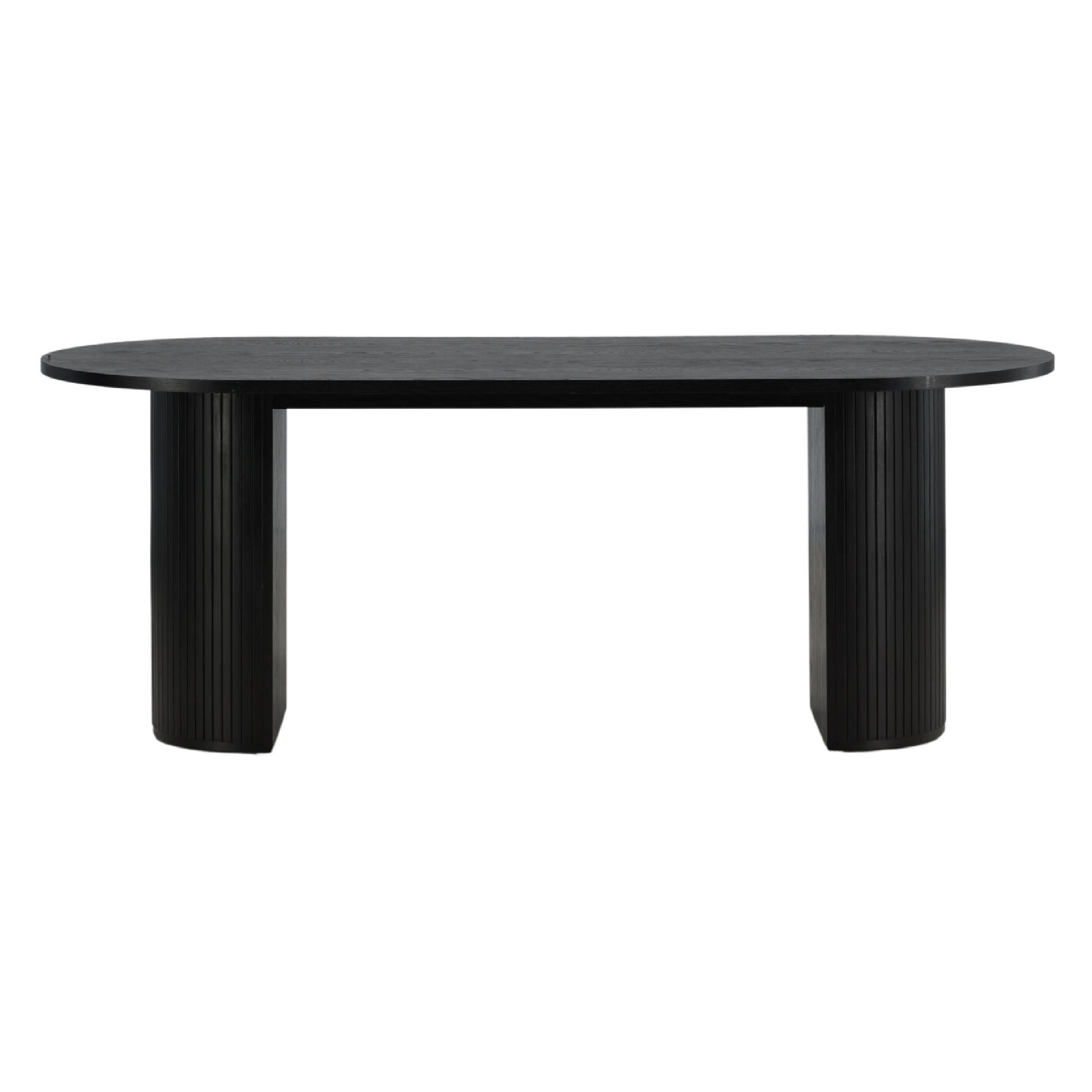 Ovale zwarte eettafel moderne stijl afbeelding 7