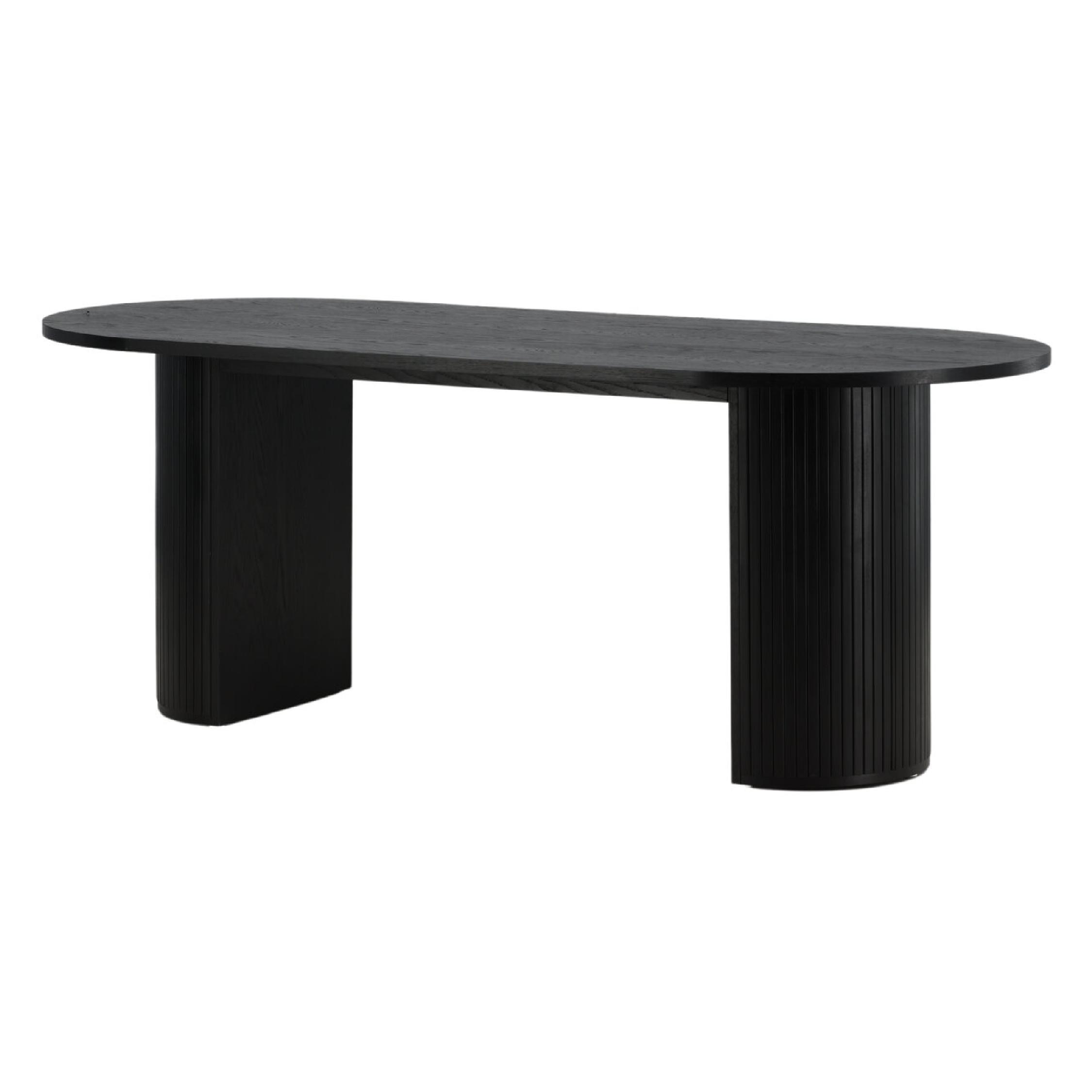 Ovale zwarte eettafel moderne stijl afbeelding 8