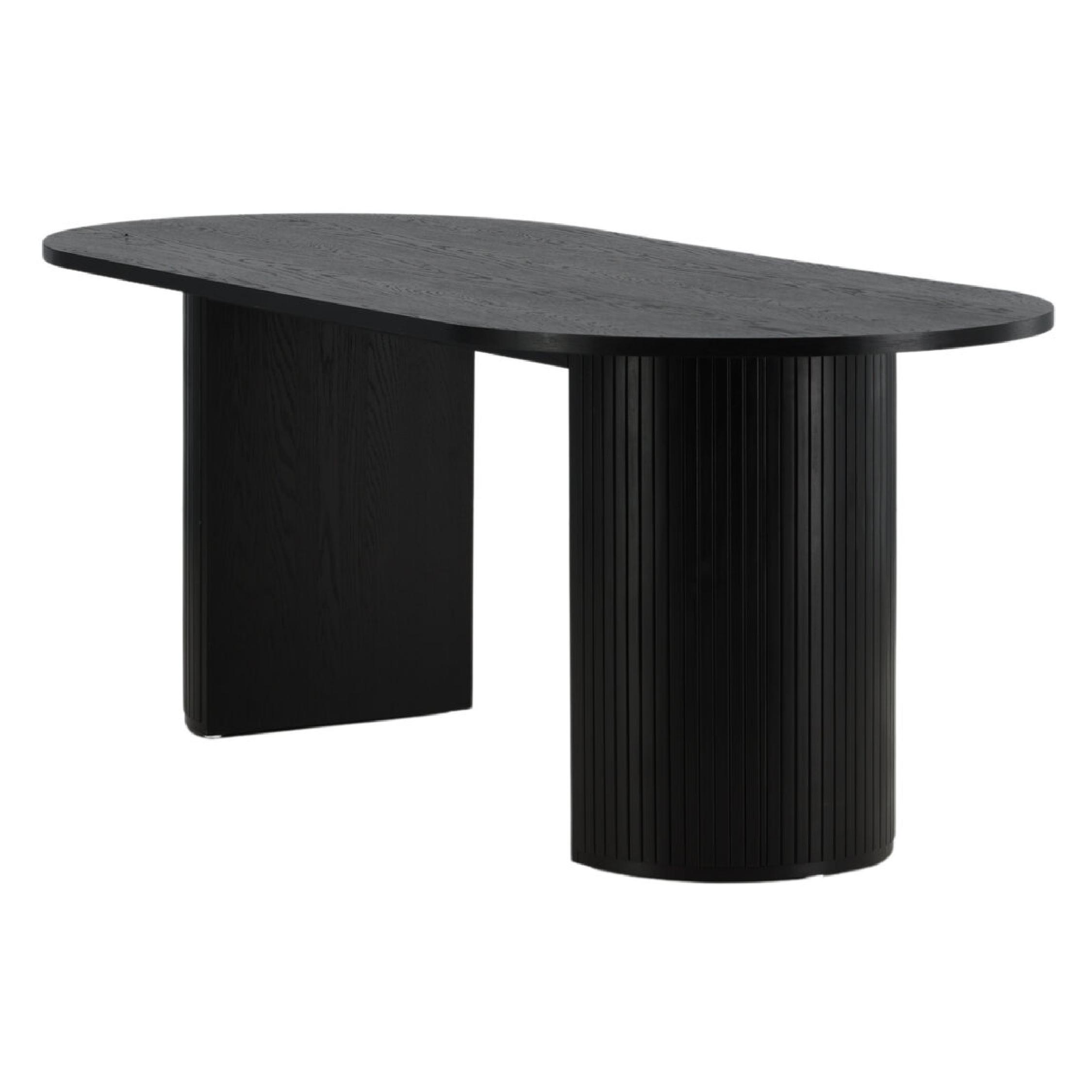 Ovale zwarte eettafel moderne stijl afbeelding 9