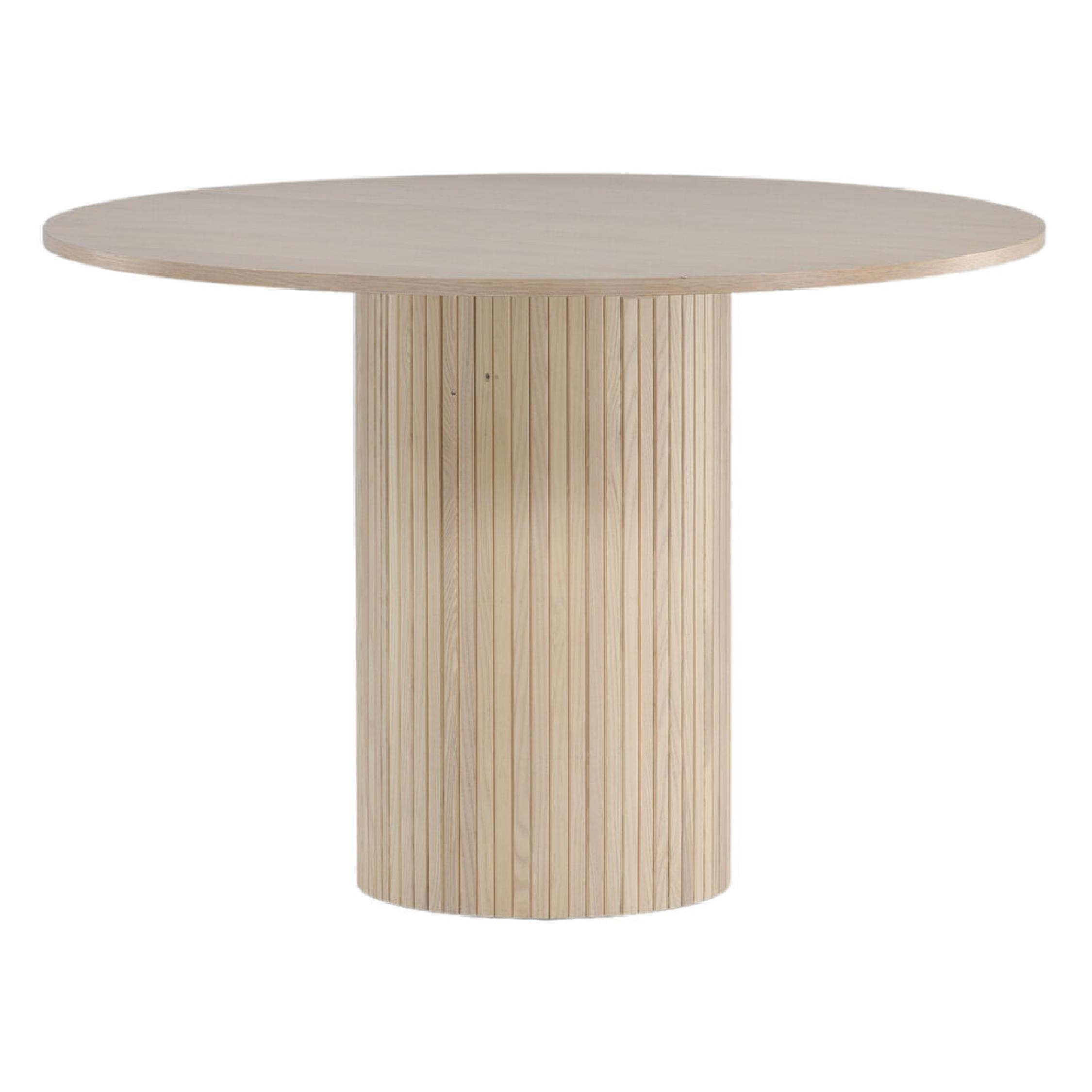 Ronde eettafel whitewash fineer afbeelding 2