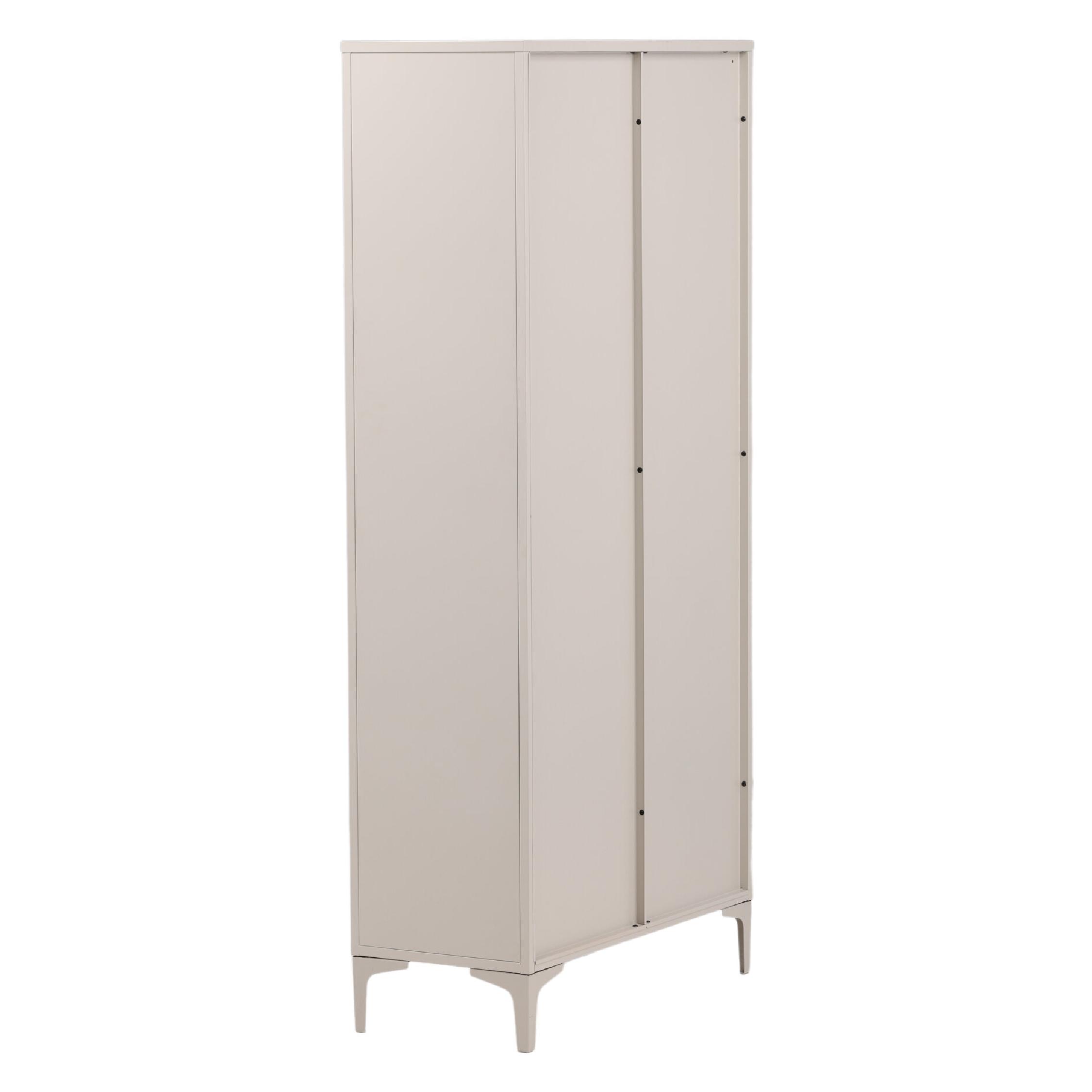 Elegante vitrinekast beige staal afbeelding 5