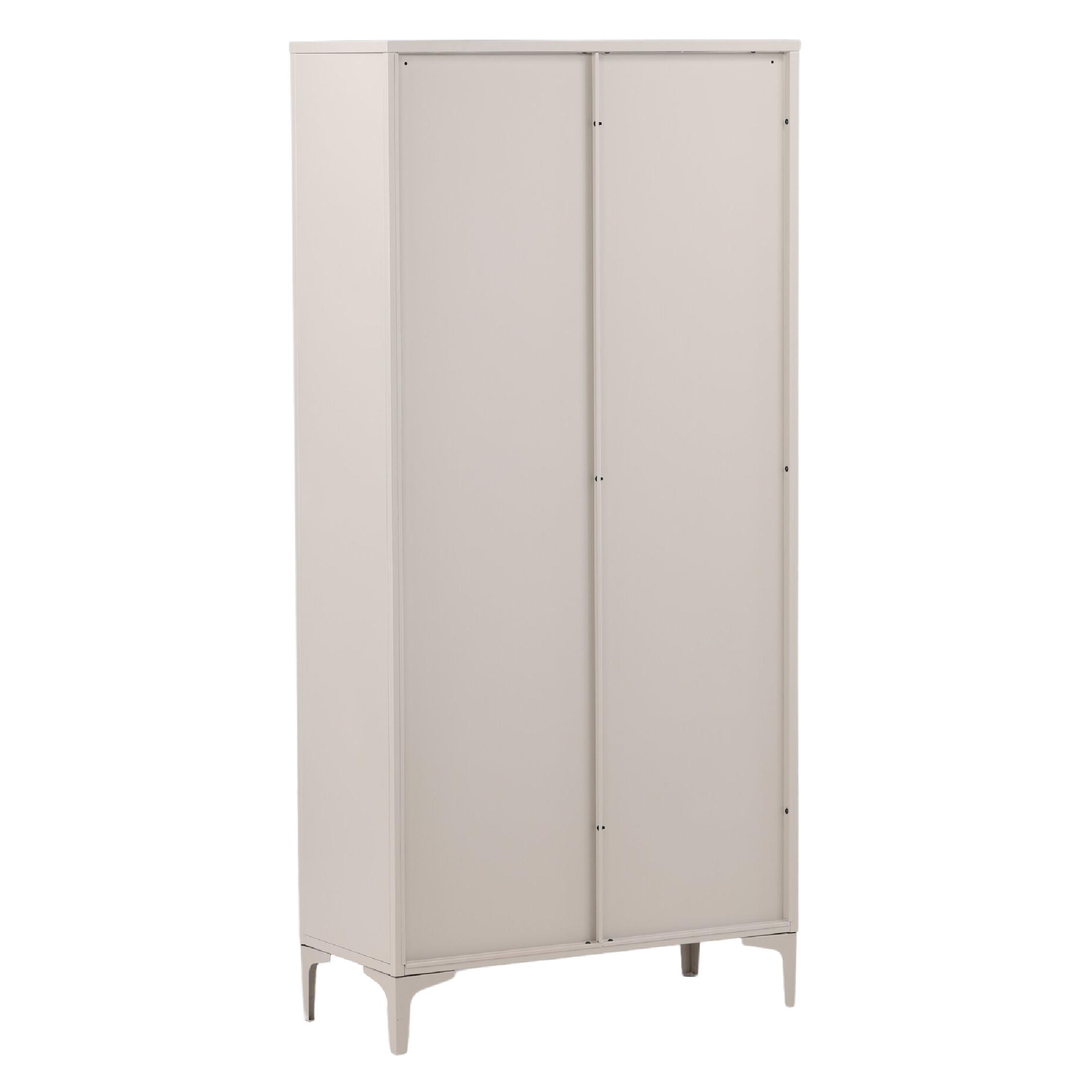 Elegante vitrinekast beige staal afbeelding 6