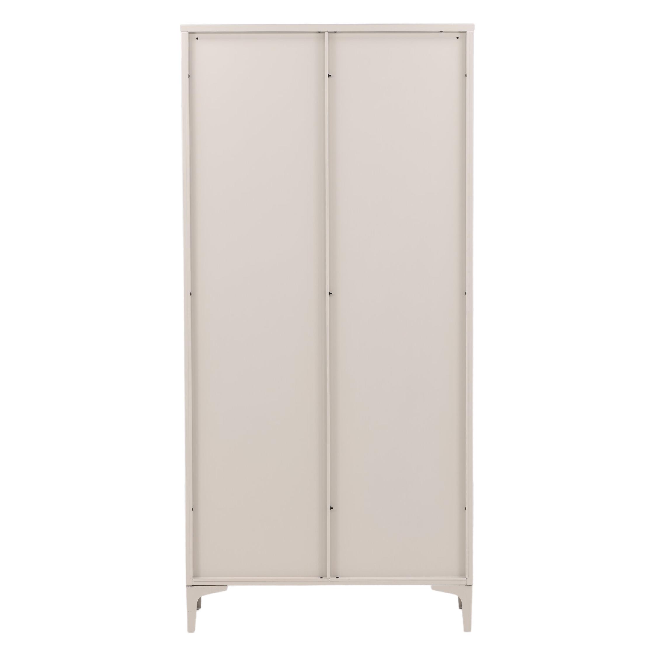 Elegante vitrinekast beige staal afbeelding 7