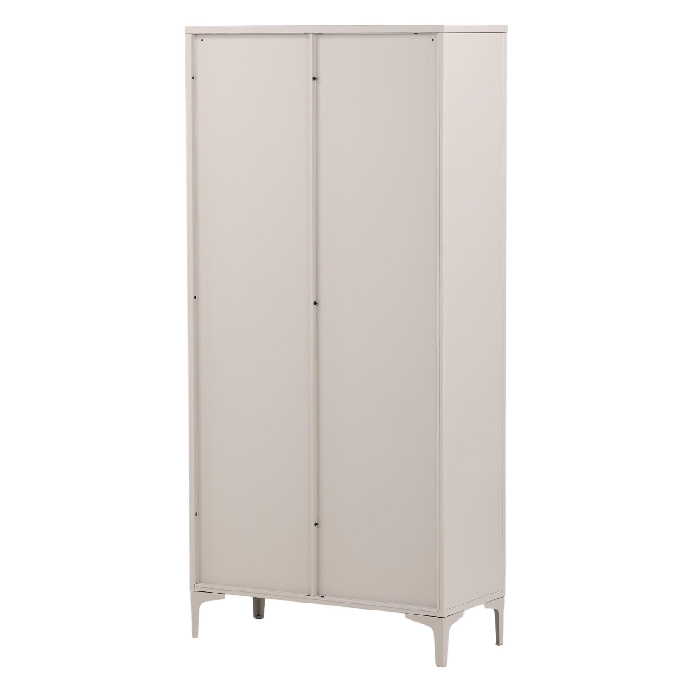 Elegante vitrinekast beige staal afbeelding 8