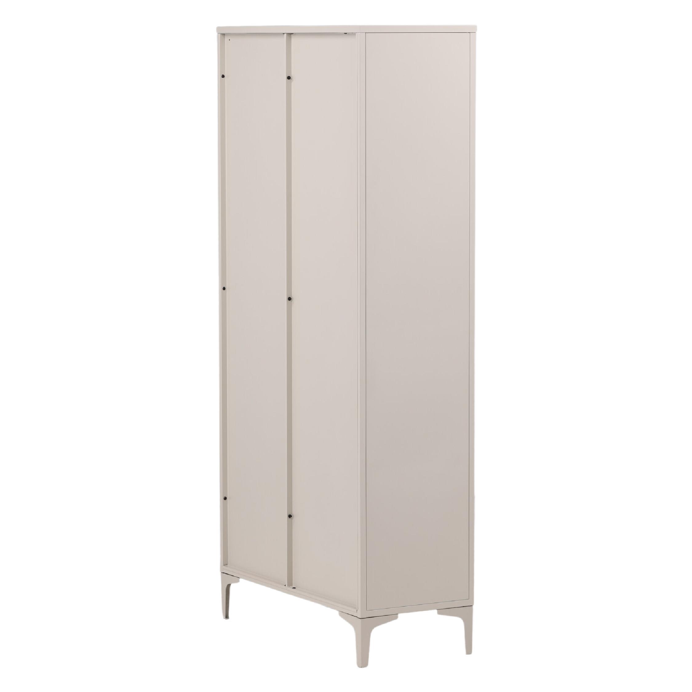 Elegante vitrinekast beige staal afbeelding 9