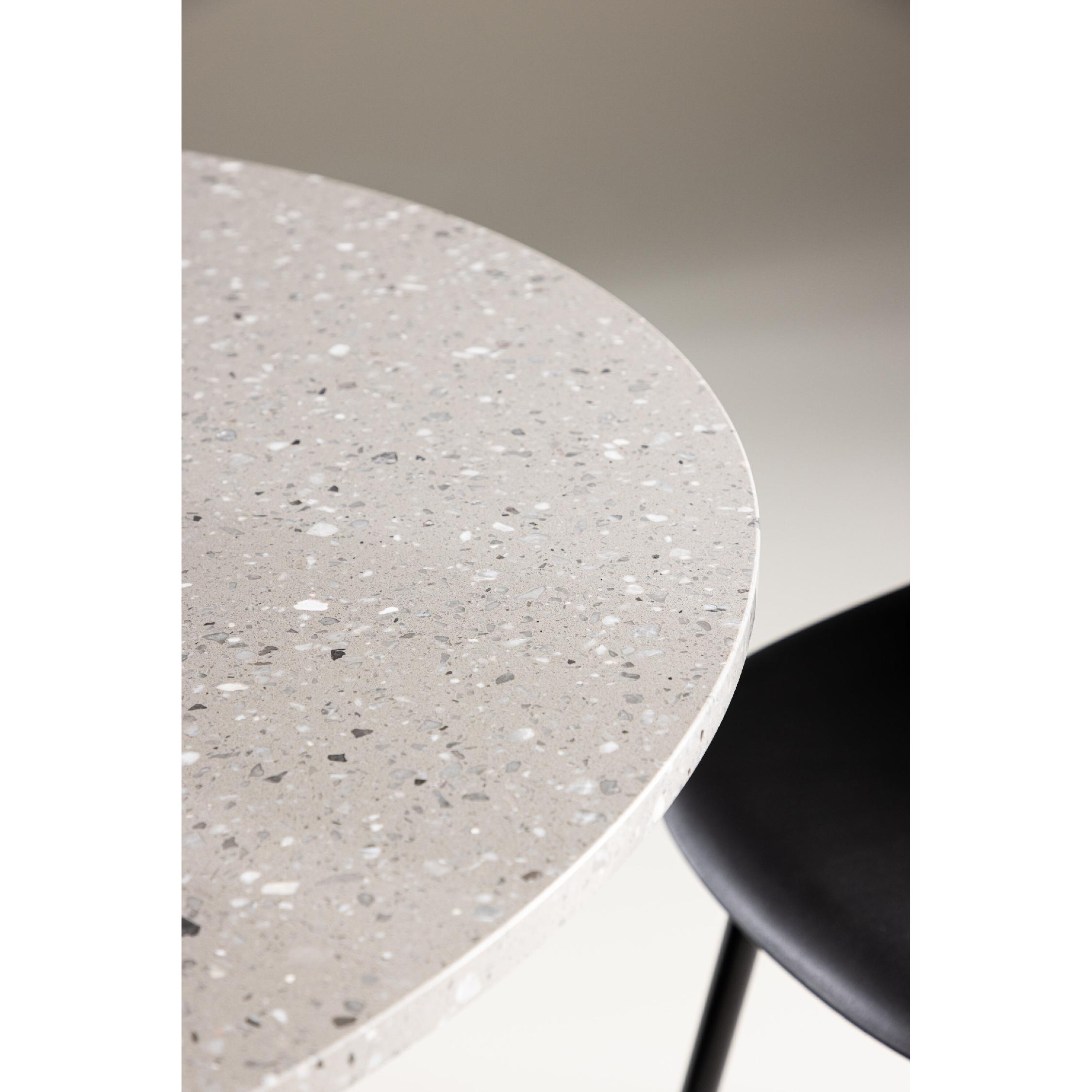 Ronde grijze terrazzo eettafel afbeelding 16