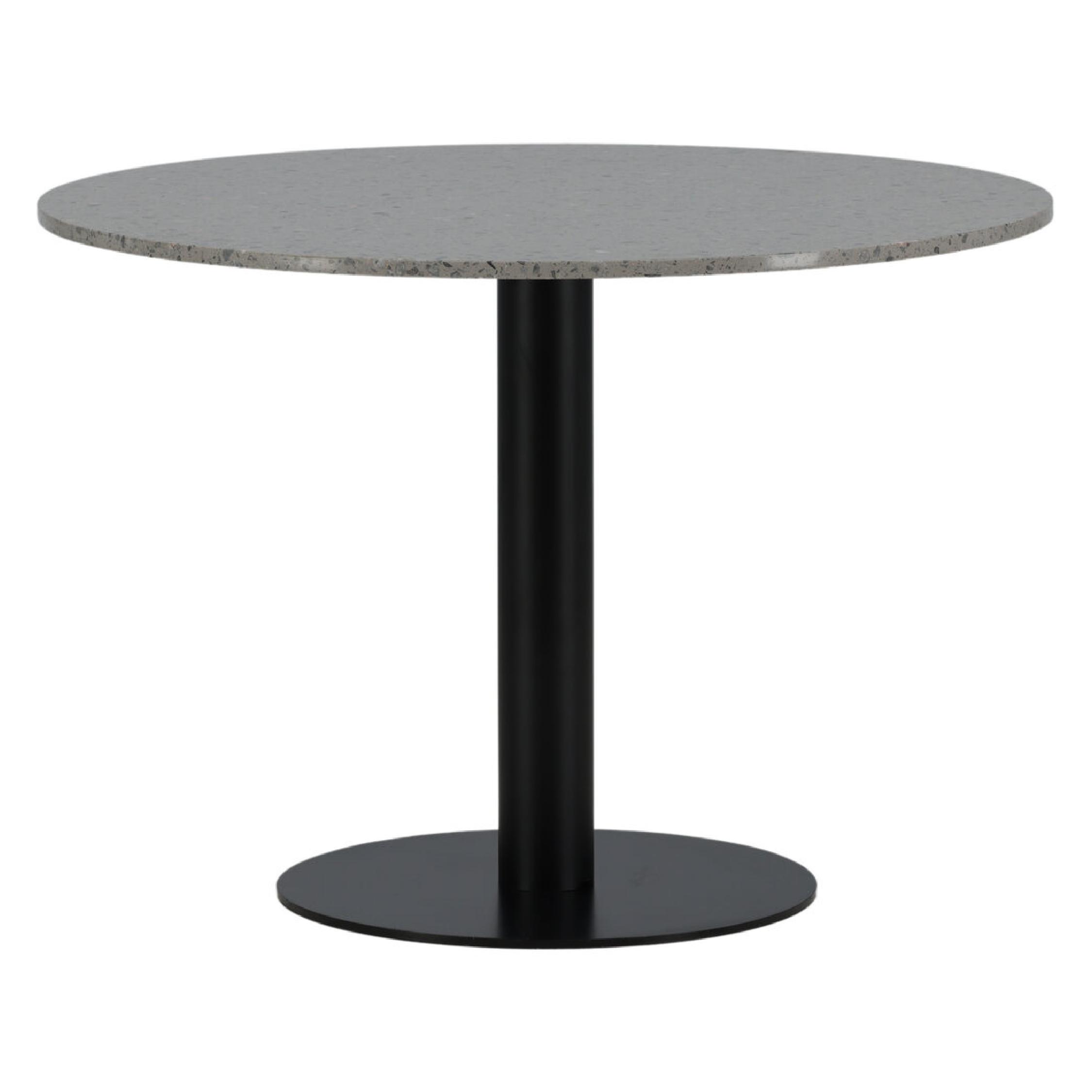 Ronde grijze terrazzo eettafel afbeelding 3