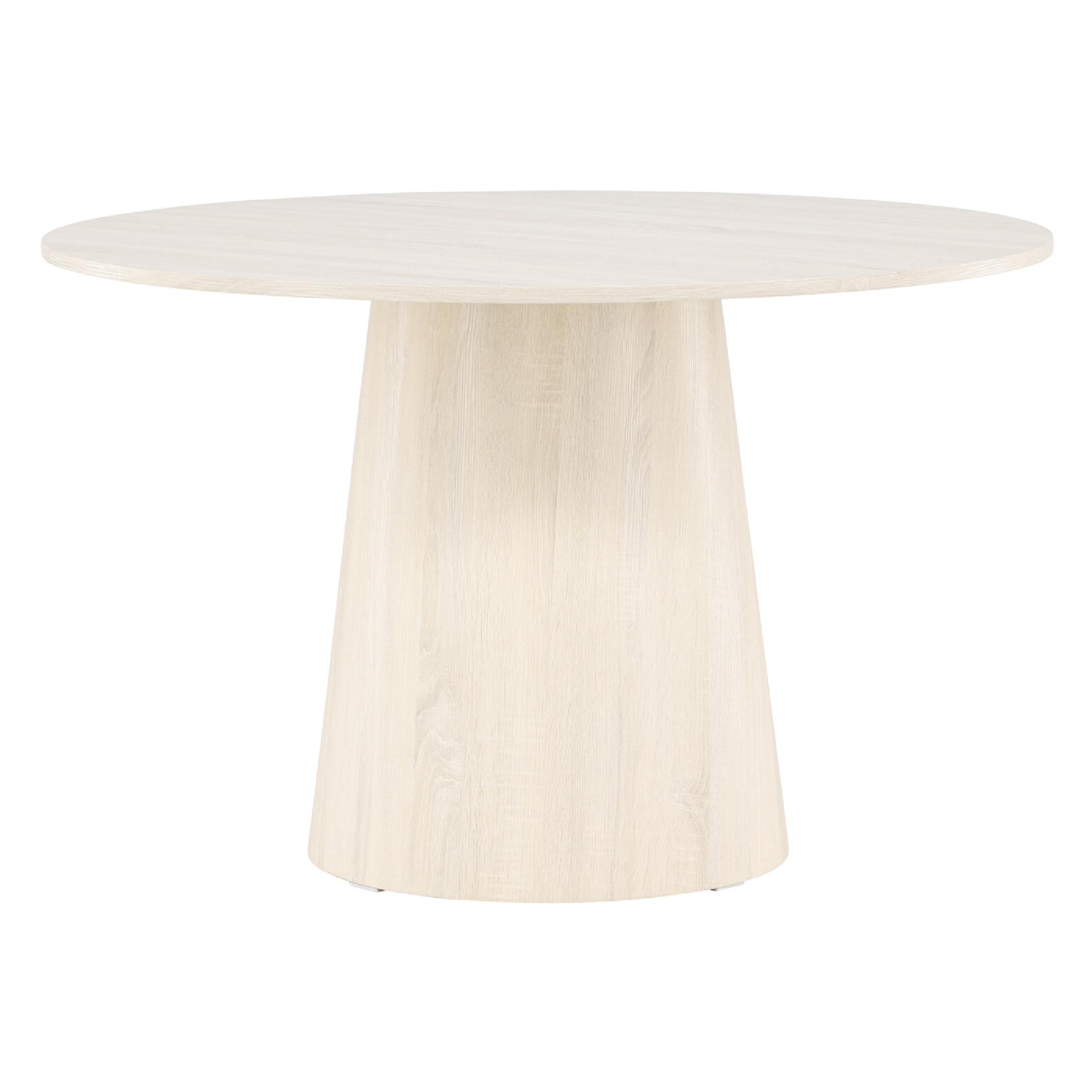 Ronde whitewash eettafel afbeelding 5