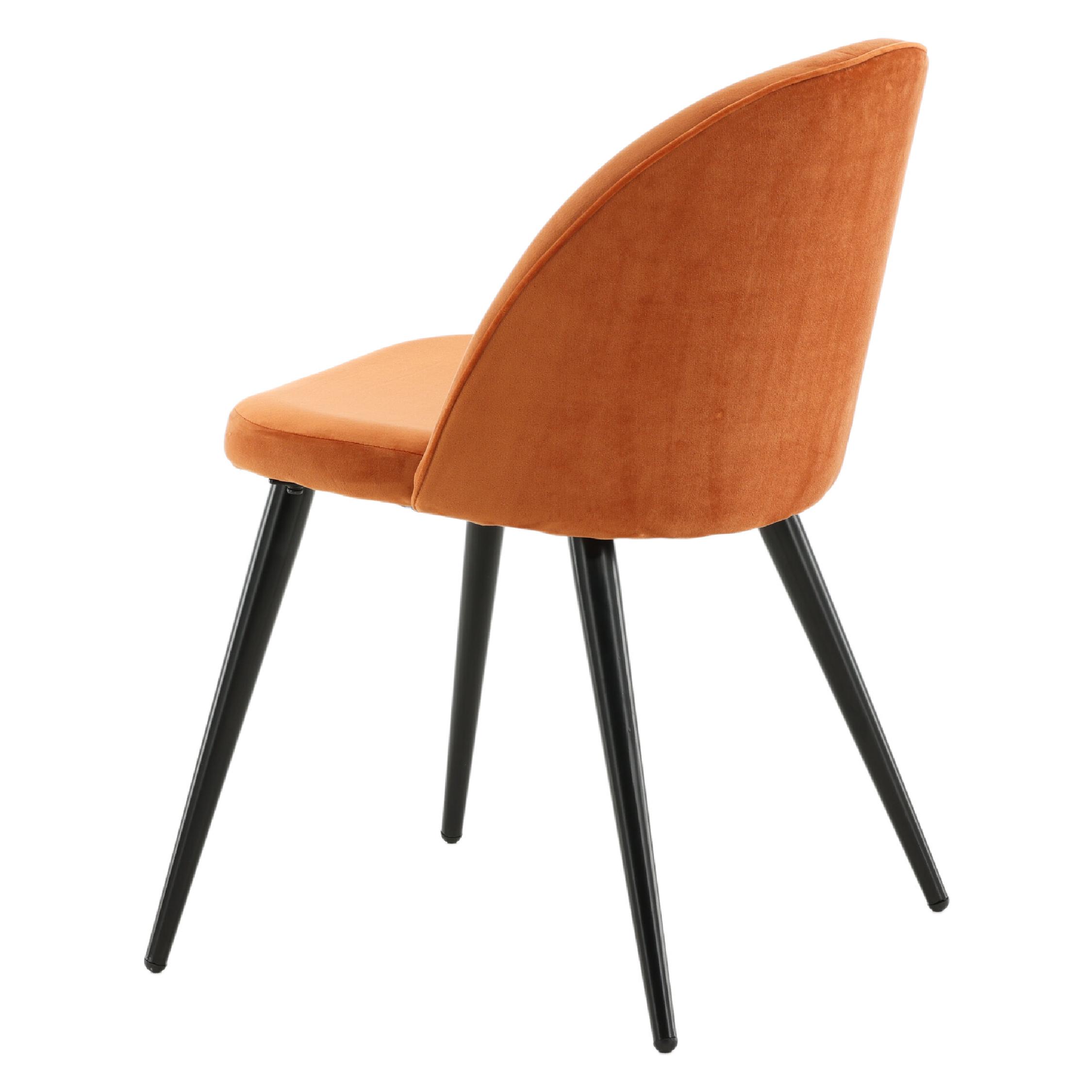 Vami fluweel eetkamerstoelen roestig oranje afbeelding 5